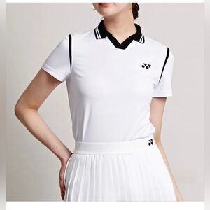 Yonex Women's Crew Neck Badminton tournament uniform white  Shirt‎ XXL(KR)=L(US)